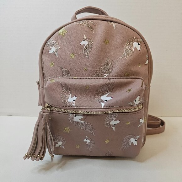 OMG Accessories Mini Backpack Unicorn Glitter Hair Girl's Purse - Picture 1 of 9